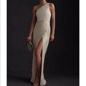 BHLDN Dylan Satin Charmeuse Dress- Champagne